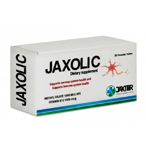 JAXOLIC DIETARY SUPPLEMENT ( METHYL FOLATE 1000 MCG DFE + VITAMIN B12 1000 MCG ) 30 CHEWABLE TABLETS